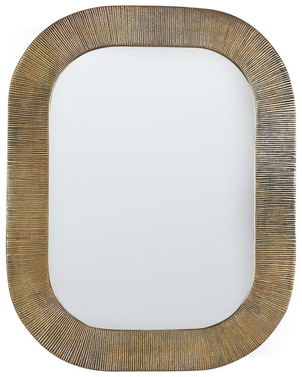 Seinäpeili kulta alumiini lasi 68 x 54 cm käsintehty koukuilla uurrettu suorakulmio moderni perinteinen tyyli