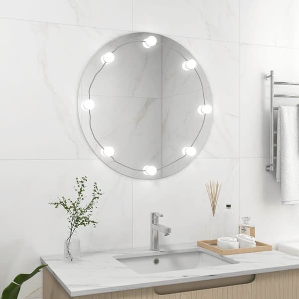 Seinäpeili LED-valoilla pyöreä lasi - Seinäpeili LED-valolla - Seinäpeilit LED-valoilla - Home & Living