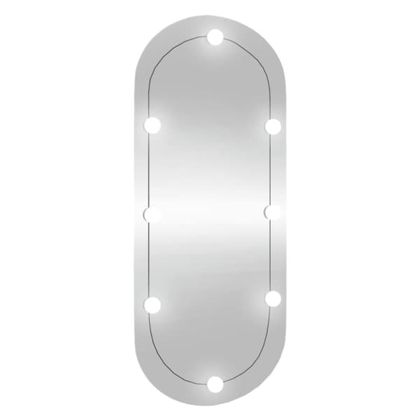 Vægspejl med LED-lys 40x90 cm oval glas - Vægspejl - Vægspejle - Home & Living
