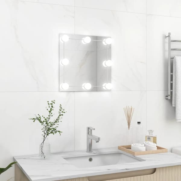 Vægspejl med LED-lys firkantet glas - Vægspejl Med LED-lys - Vægspejle Med LED-lys - Home & Living