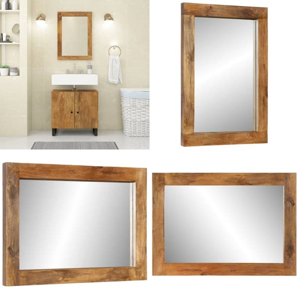 Spejl 70x50 cm massivt mangotræ og glas - Spejl - Spejle - Home & Living
