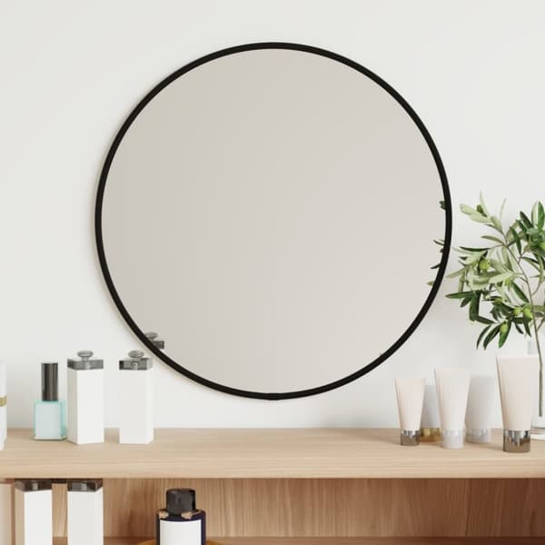Vægspejl Ø 40 cm rundt sort - Vægspejl - Vægspejle - Home & Living