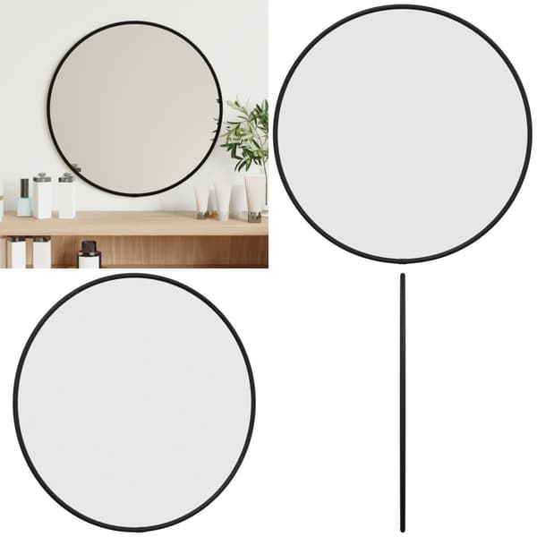 Vægspejl Ø 40 cm rundt sort - Vægspejl - Vægspejle - Home & Living