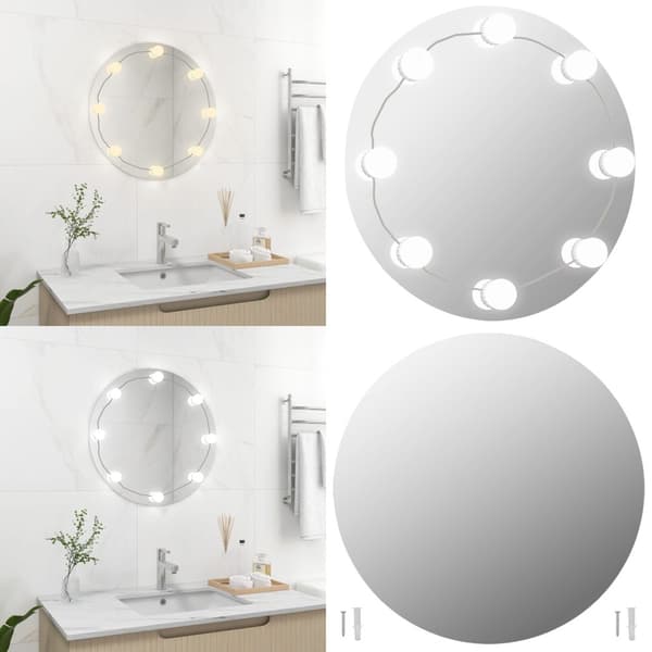 Vægspejl med LED-lys rundt glas - Vægspejl Med LED-lys - Vægspejle Med LED-lys - Home & Living