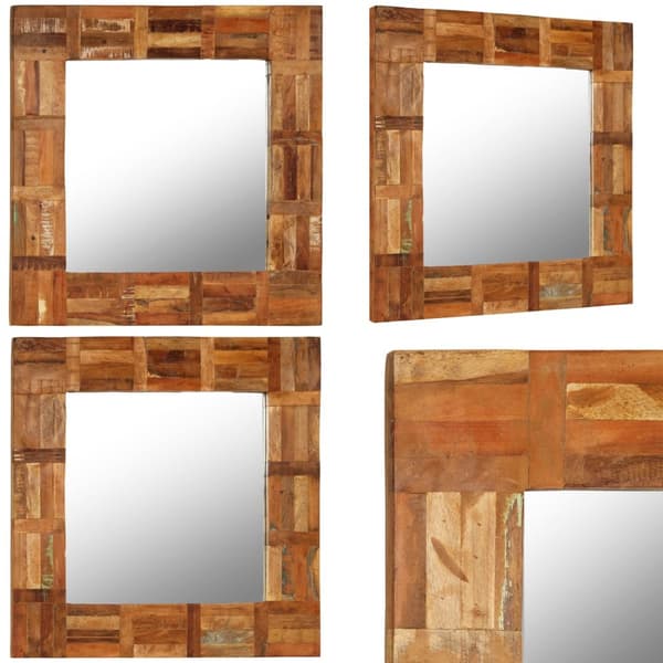 Seinäpeili täysi uusiokäytetty puu 60x60 cm - Peili - Peilit - Home & Living