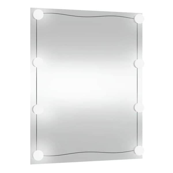 Vægspejl med LED-lys 50x60 cm rektangel glas - Vægspejl - Vægspejle - Home & Living