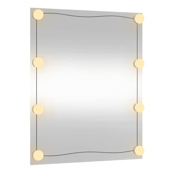 Vægspejl med LED-lys 50x60 cm rektangel glas - Vægspejl - Vægspejle - Home & Living