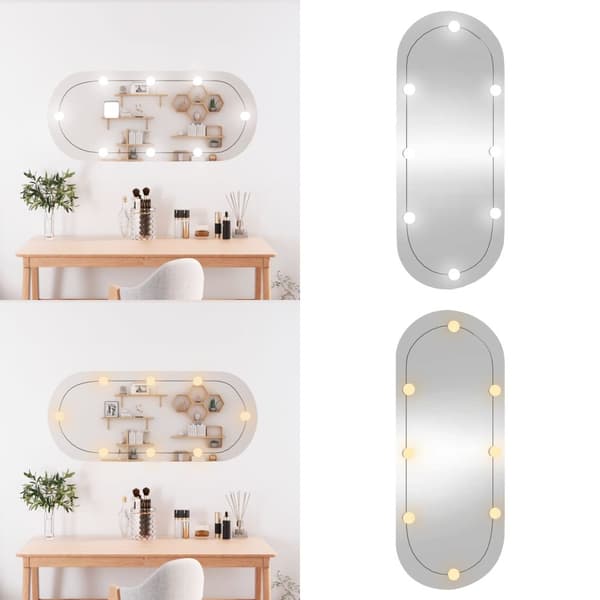 Väggspegel med LED-belysning 25x60 cm glas oval - Spegel Med LED - Speglar Med LED - Home & Living