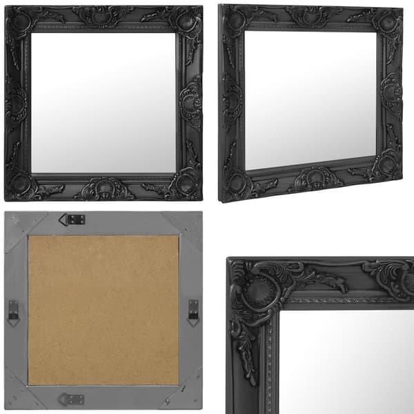 Seinäpeili barokkityylinen 50x50 cm musta - Seinäpeili - Seinäpeilit - Home & Living