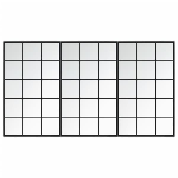 Vægspejl 3 stk. 100x60 cm metal sort - Vægspejl - Vægspejle - Home & Living