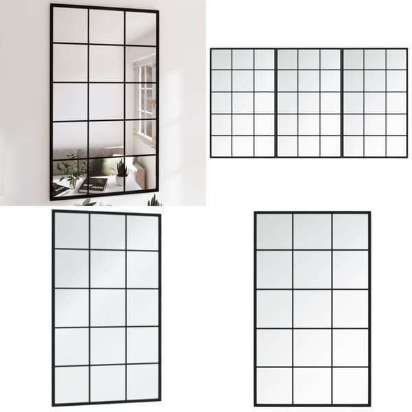 Vægspejl 3 stk. 100x60 cm metal sort - Vægspejl - Vægspejle - Home & Living