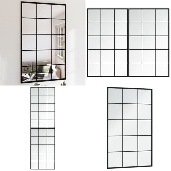 Vægspejl 2 stk. 100x60 cm metal sort - Vægspejl - Vægspejle - Home & Living