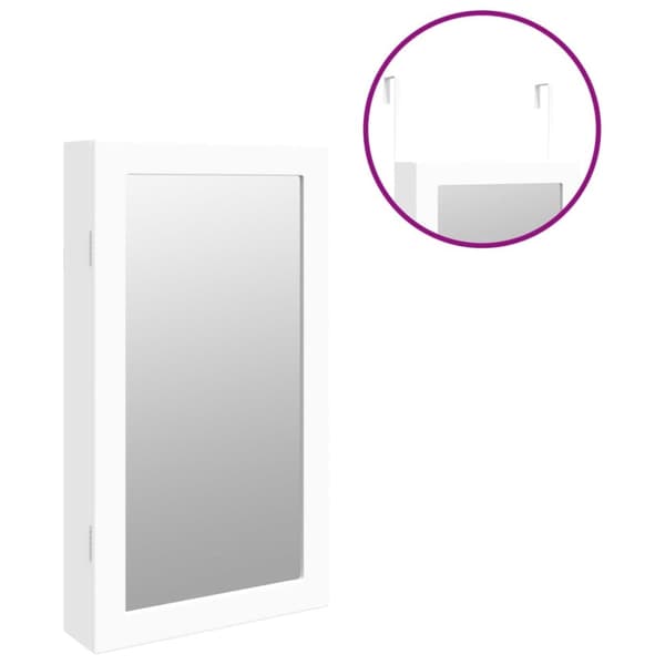 Spegelskåp med LED-lampor väggmonterat vit - Smyckesskåp - Spegel - Home & Living