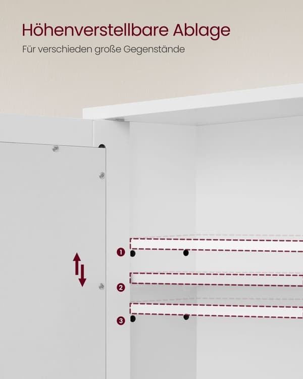 Rootz White Mirror Cabinet - Underdel - Förvaringsenhet - MDF-konstruktion - Rymlig interiör - Enkel montering - 15cm x 65cm x 75cm