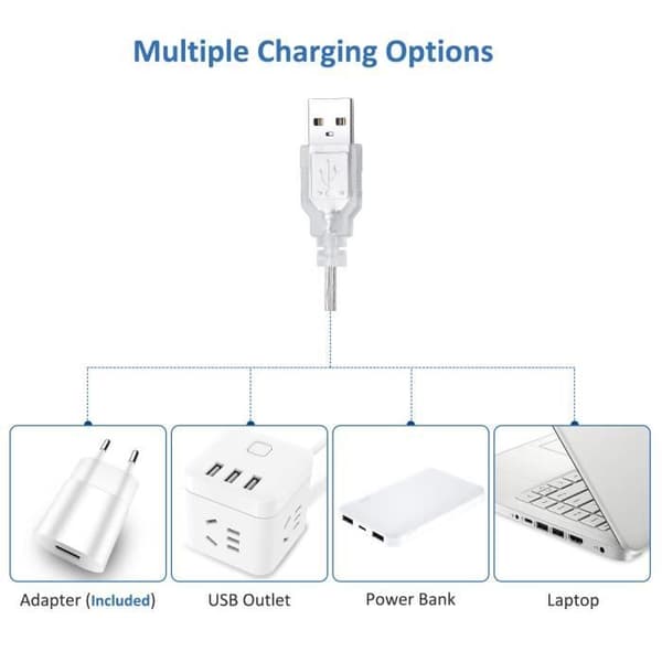 Spegelljussats med 14 lampor med adapter, justerbar USB-kabel, dimbar Hollywood LED-spegel