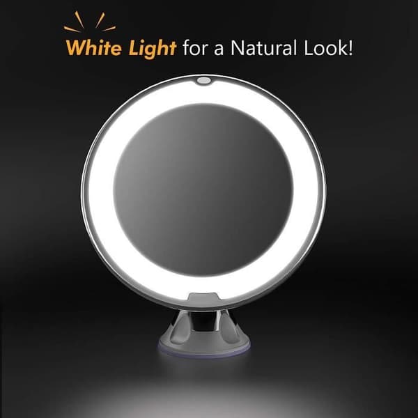 10x förstorande sminkspegel med LED-ljus 1 kulled 360° justerbart fäste Bärbar sminkspegel