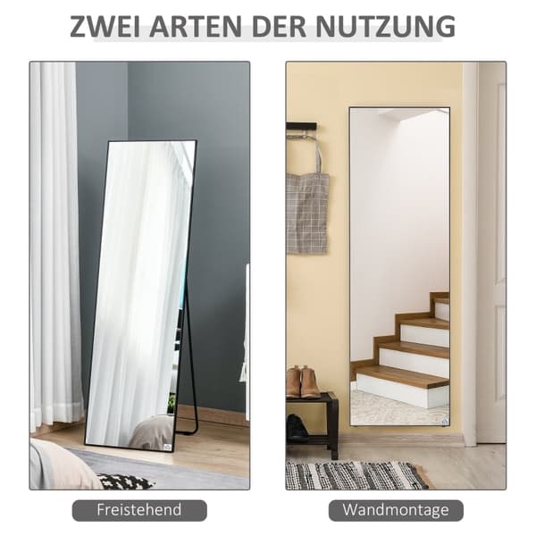 Rootzin suuri seisova peili - Seinäpeili - Täyspitkä peili - Täysikokoinen heijastus - Monipuolinen käyttö - Kestävä rakenne - 50 W x 2D x 161,5 H cm