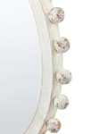 Miniatyrbilde 5 av 5: Veggspeil Hvit Tre ø 71 cm Veggmontert Dekorativ ramme med slitt finish Moderne design