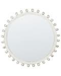 Miniatyrbilde 1 av 5: Veggspeil Hvit Tre ø 71 cm Veggmontert Dekorativ ramme med slitt finish Moderne design