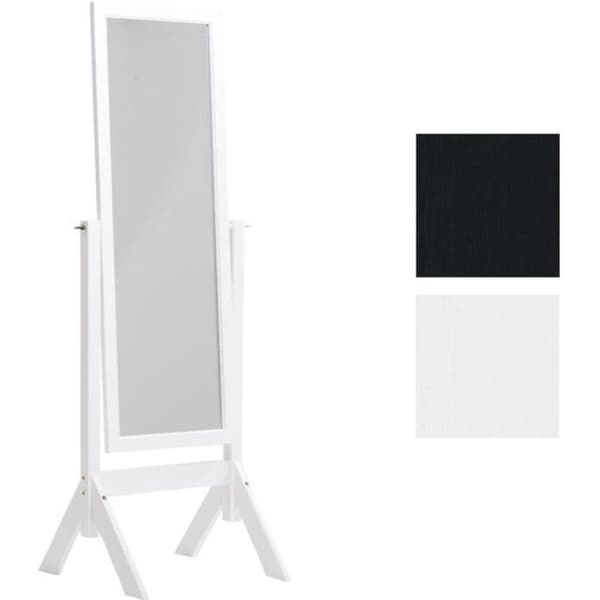 Frittstående spegel - CLP - Elvis - Träram - Höjd 153 cm - Bredd 58 cm - Vit