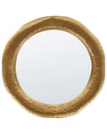Miniatyrbillede 1 af 5: Rundt vægspejl metal guld ⌀ 68 cm vægmonteret dekorativt spejl moderne stil hængende indretning