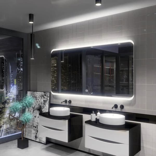 Alasta Modena LED-spegel 130x100 cm med touch-omkopplare