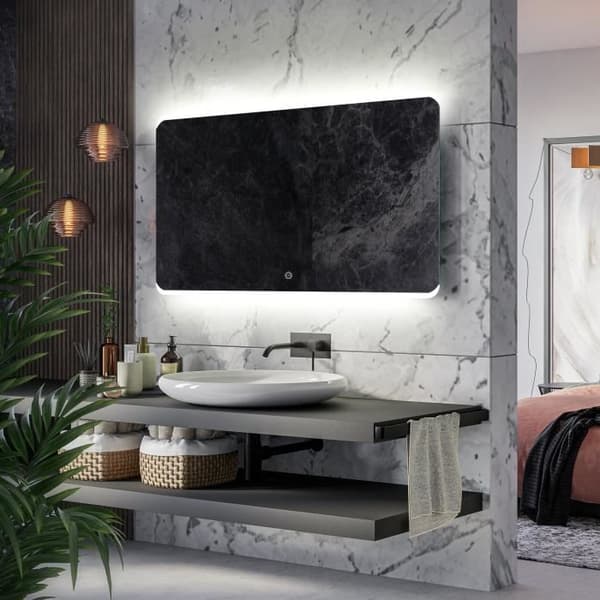 Alasta Modena LED-spegel 130x100 cm med touch-omkopplare