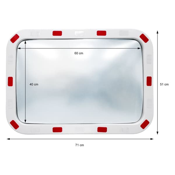 Säkerhet spegel Traffic spegel spegel monitor med reflektorer 40x60 cm