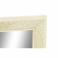 Miniatyrbild 3 av 3: väggspegel 36 x 2 x 95,5 cm naturglas gråbrun vit polystyren tropiska växtblad (4 st