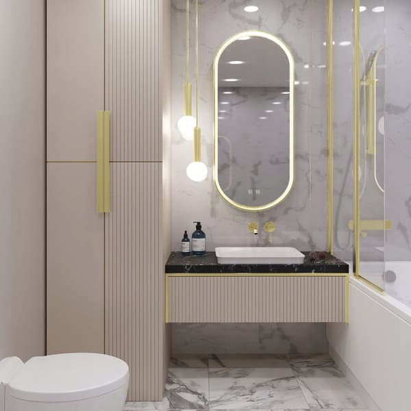 LED-peili OVL kulta 50x100 cm