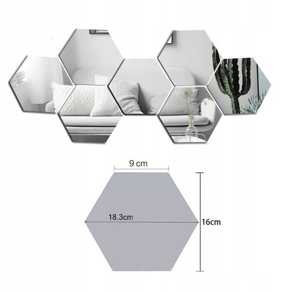 Heptagonin muotoinen peili 380515 8 kpl