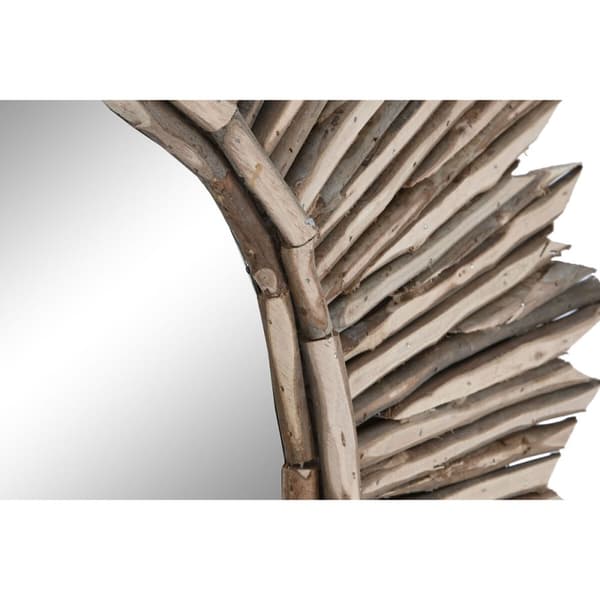 Vægspejl Home ESPRIT Natur Spejl Rejsekufferter Tropisk 90 x 8 x 90 cm