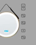 Miniatyrbild 8 av 8: Belyst LED-badrumsspegel Rund 60 x 60 cm Glamour med Bluetooth-högtalare