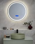 Miniatyrbild 2 av 9: Belyst LED-badrumsspegel Rund 60 x 60 cm Glamour med Bluetooth-högtalare