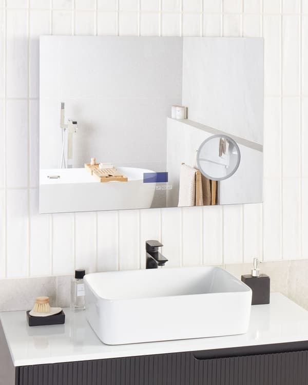 Upplyst LED-badrumsspegel Rektangulär 60 x 80 cm Glamour med Bluetooth-högtalare Förstoringsglas