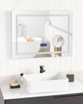 Miniatyrbild 4 av 8: Upplyst LED-badrumsspegel Rektangulär 60 x 80 cm Glamour med Bluetooth-högtalare Förstoringsglas