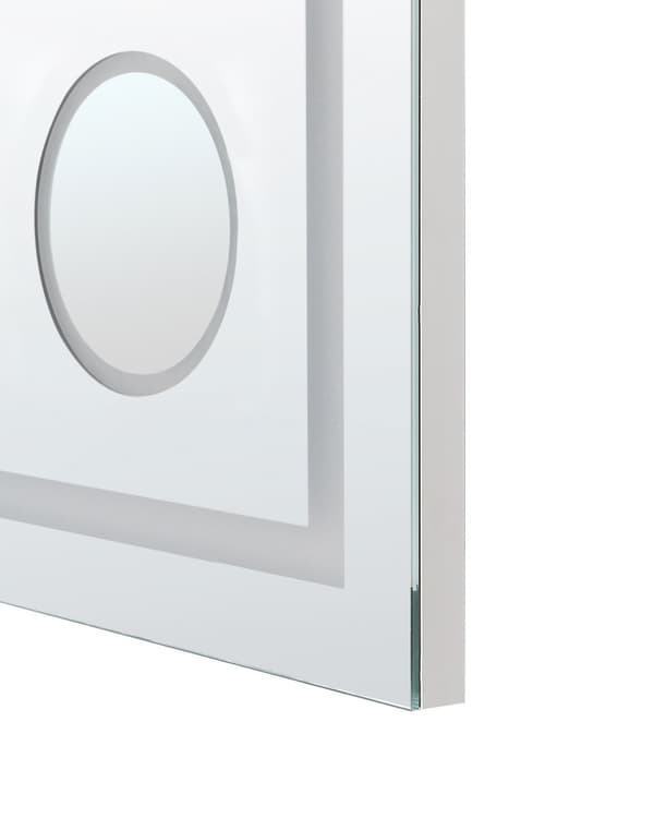 Upplyst LED-badrumsspegel Rektangulär 60 x 80 cm Glamour med Bluetooth-högtalare Förstoringsglas