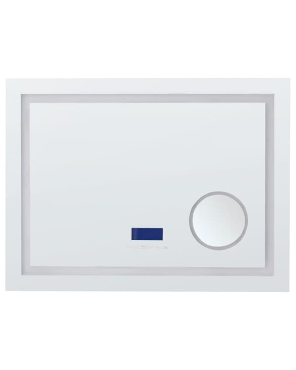 LED væghængt spejl sølv 60 X 80 cm badeværelse moderne design med Bluetooth-højttaler