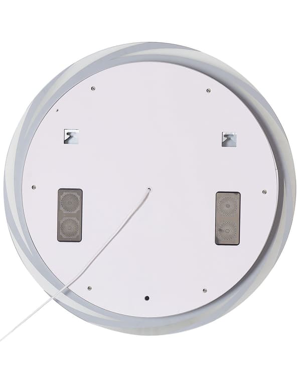LED væghængt spejl sølv 60 x 60 cm badeværelse moderne design med Bluetooth-højttaler