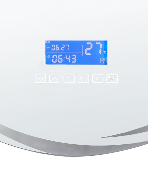 LED væghængt spejl sølv 60 x 60 cm badeværelse moderne design med Bluetooth-højttaler