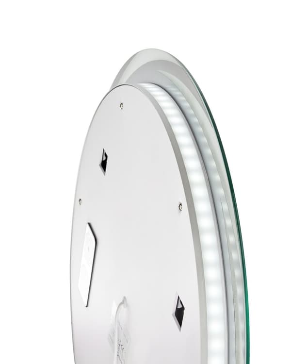 LED væghængt spejl sølv 60 x 60 cm badeværelse moderne design med Bluetooth-højttaler