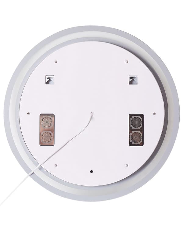 LED væghængt spejl sølv 60 x 60 cm badeværelse moderne design med Bluetooth-højttaler