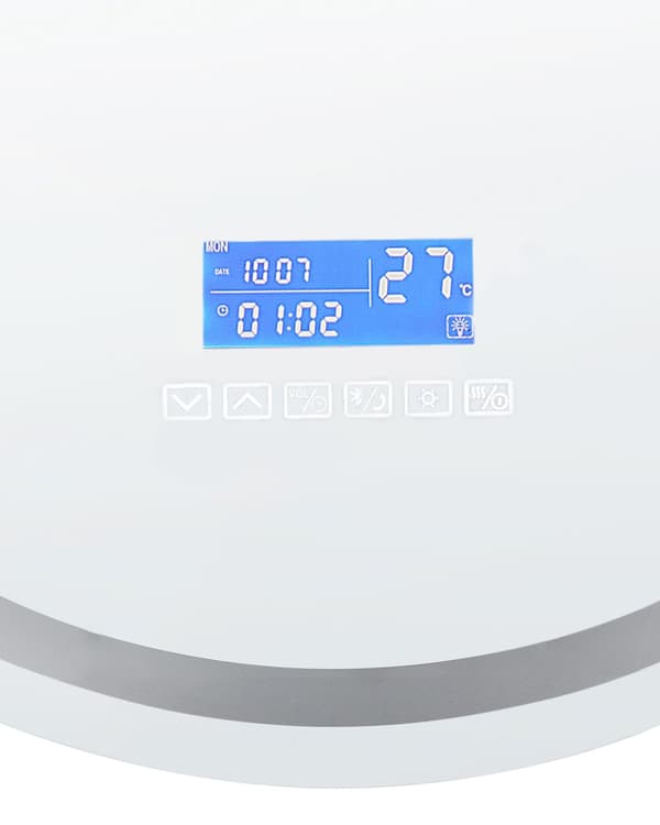 LED væghængt spejl sølv 60 x 60 cm badeværelse moderne design med Bluetooth-højttaler