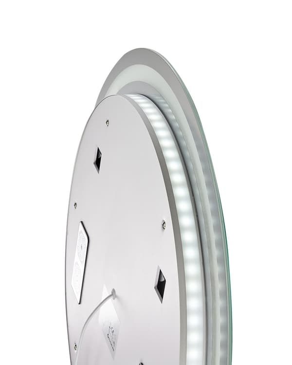 LED væghængt spejl sølv 60 x 60 cm badeværelse moderne design med Bluetooth-højttaler