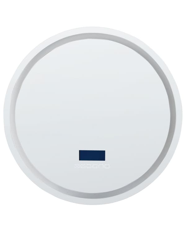 LED væghængt spejl sølv 60 x 60 cm badeværelse moderne design med Bluetooth-højttaler