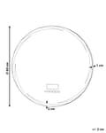 Pikkukuva 3 / 9: Seinäpeili hopea alumiini lasi PVC ⌀ 60 cm Bluetooth-kaiuttimella LED-valolla diginäytöllä seinälle pyöreä kylpyhuoneen