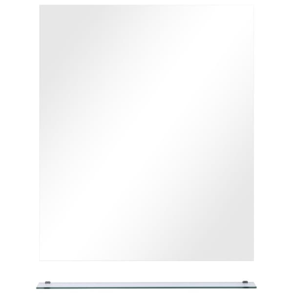 vægspejl med hylde 50 x 60 cm hærdet glas