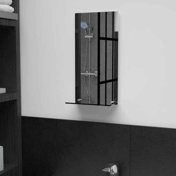 vægspejl med hylde 20x40 cm hærdet glas