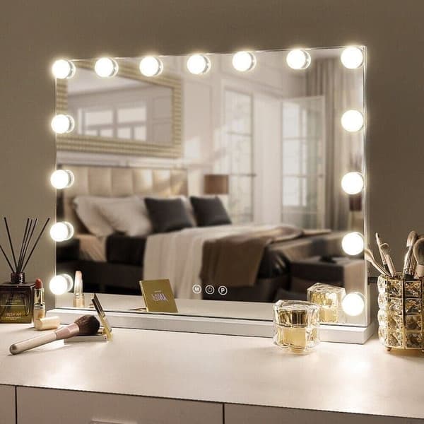 UNIQ Vanity XL Hollywood -peili 15 LED-valolla ja kosketustoiminnolla - Meikkipeili valaistuksella - Hollywood Mirror