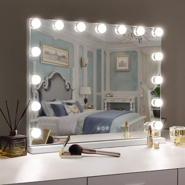 UNIQ Vanity XL Hollywood -peili 15 LED-valolla ja kosketustoiminnolla - Meikkipeili valaistuksella - Hollywood Mirror